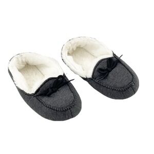 Target Boy Girl Faux Fur Lining‎ Moccasins Slippers Shoes Grey Medium 2-3